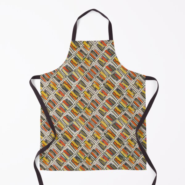 Item preview, Geometric handmade ink watercolor orange gray yellow designed and sold by Alessandro Remo Mazzoni Remotextiles.