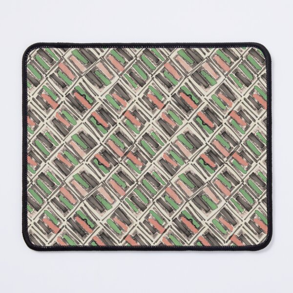Item preview, Geometric handmade ink watercolor peach sage green designed and sold by Alessandro Remo Mazzoni Remotextiles.