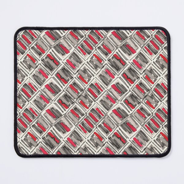 Item preview, Geometric handmade ink watercolor gray red designed and sold by Alessandro Remo Mazzoni Remotextiles.