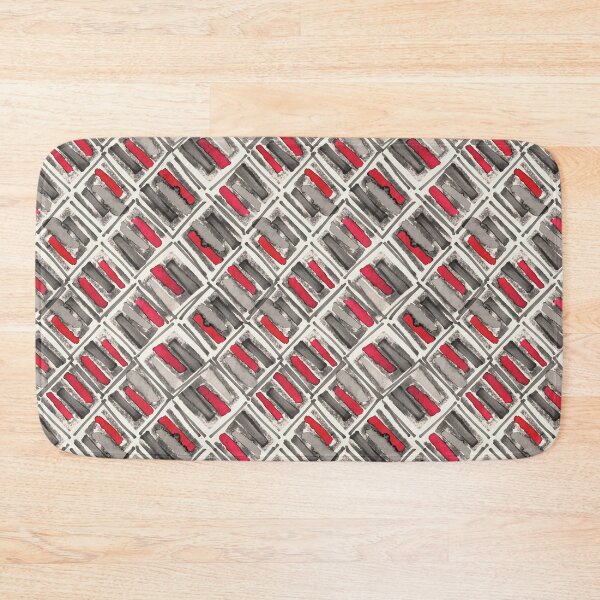 Item preview, Geometric handmade ink watercolor gray red designed and sold by Alessandro Remo Mazzoni Remotextiles.