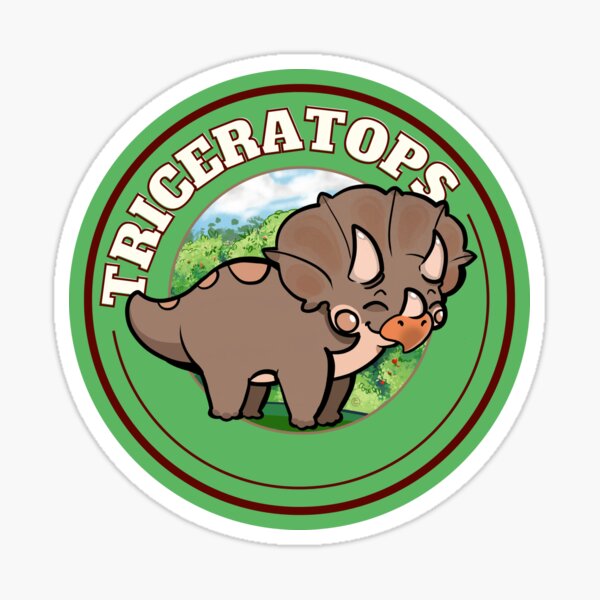 Triceratops Dinosaur Cute Chibi Design Sticker