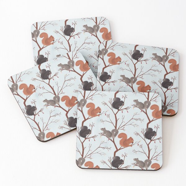 Item preview, Autumn Squirrels, blue sky designed and sold by SketchyHeart.