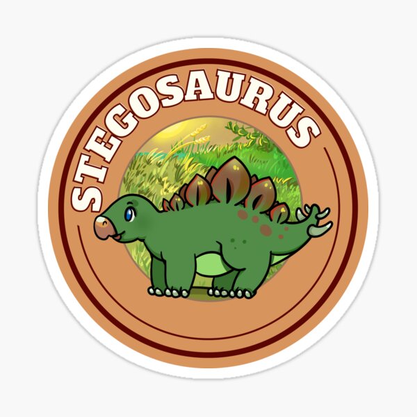 Stego Stegosaurus Dinosaur Cute Chibi Design Sticker