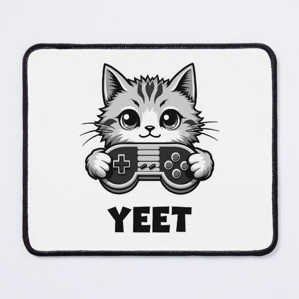 Item preview, Cute Kitten Gamer with Video Game Controller "YEET" designed and sold by gjsart.
