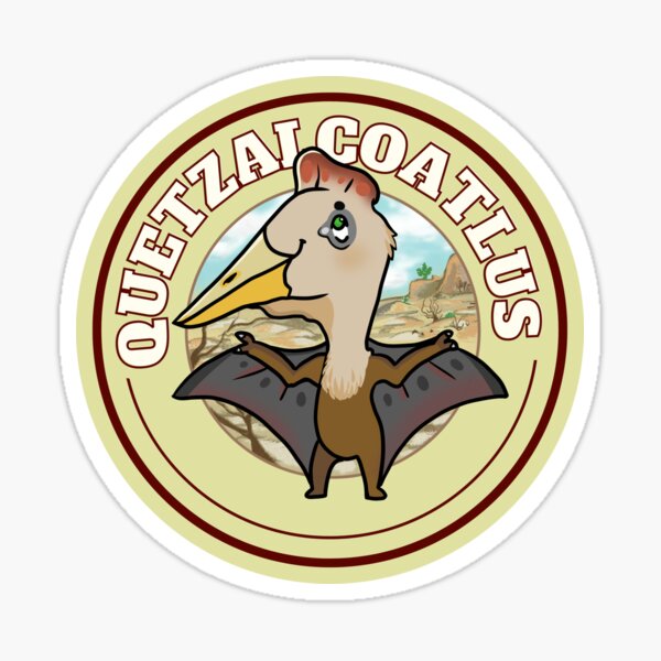 Quetz Quetzalcoatlus Dinosaur Cute Chibi Design Sticker