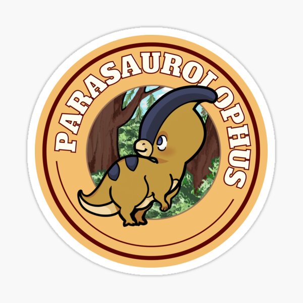 Para Parasaur Dinosaur Cute Chibi Design Sticker