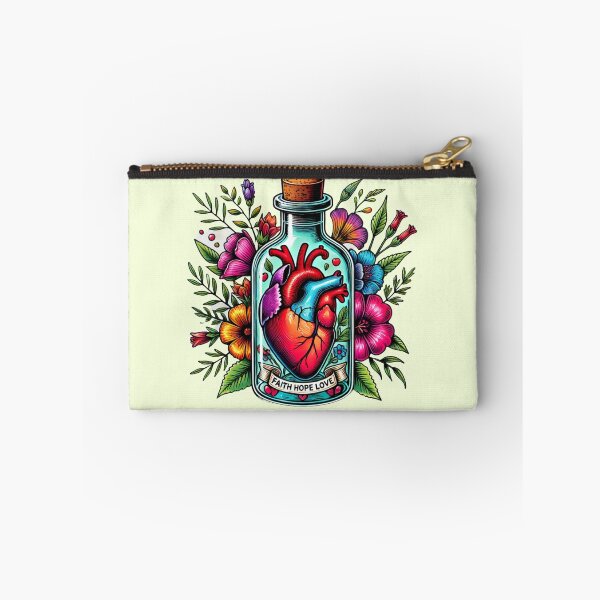 Item preview, Colorful Faith Love Hope- Heart in a Bottle - Vibrant, Inspirational Artwork designed and sold by Negative Vibes Only.