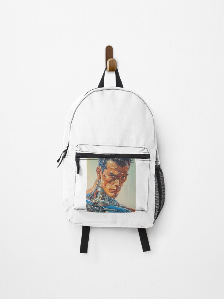 Thumbnail 1 of 3, Backpack, Robot man designed and sold by patternshoprad.
