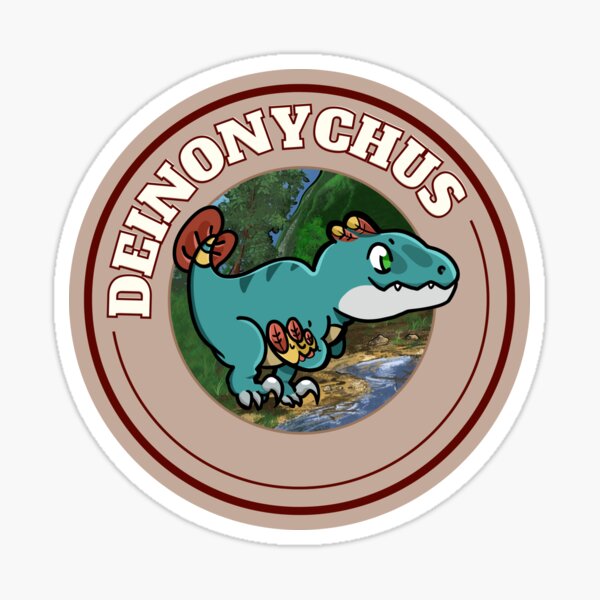 Raptor Deinonychus Dinosaur Cute Chibi Design Sticker