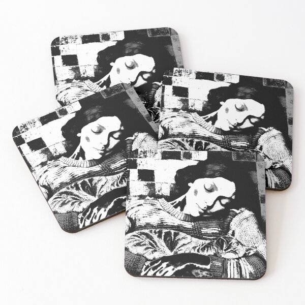 Item preview, Me and Cat Sleeping in Winter Monochrome Art by iServalan for Tale Teller Club designed and sold by Tale Teller Club.