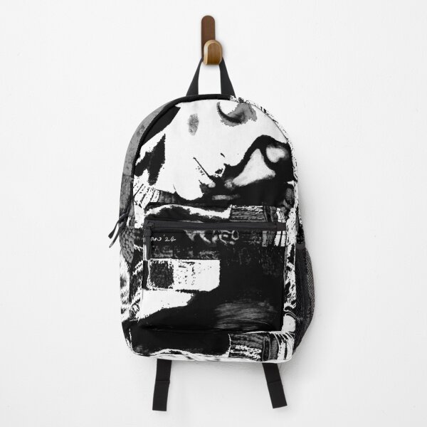 Me and Cat Sleeping in Winter Monochrome Art by iServalan for Tale Teller Club Backpack