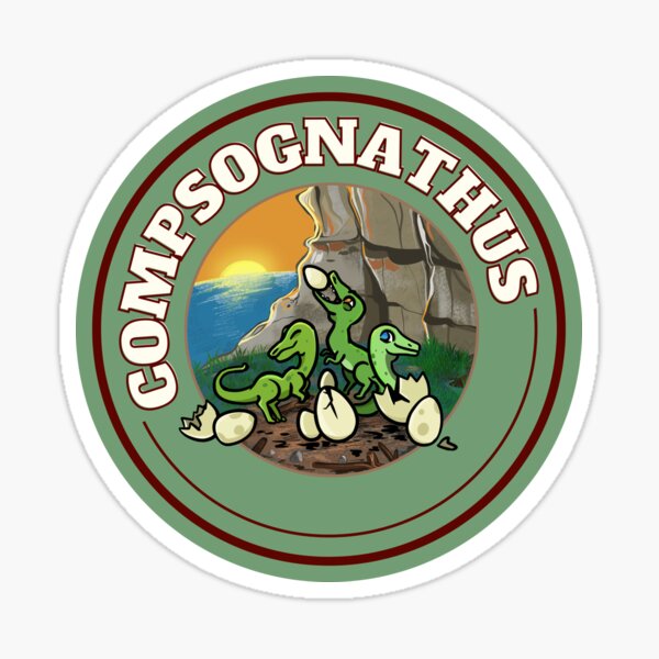 Compy Compsognathus Dinosaur Cute Chibi Design Sticker