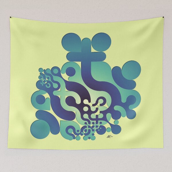 Item preview, Double-masked Aqua Truchet designed and sold by Mary Holstege.