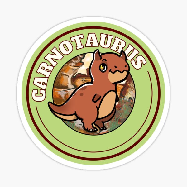 Carno Carnotaurus Dinosaur Cute Chibi Design Sticker