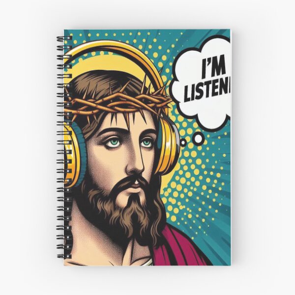 Item preview, Jesus "I'm Listening" with DJ Headphones  designed and sold by tshirtart2024.