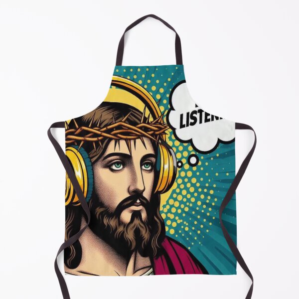 Item preview, Jesus "I'm Listening" with DJ Headphones designed and sold by tshirtart2024.
