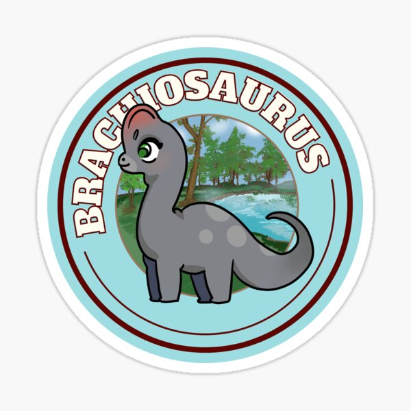 Brachiosaurus Dinosaur Cute Chibi Design Sticker