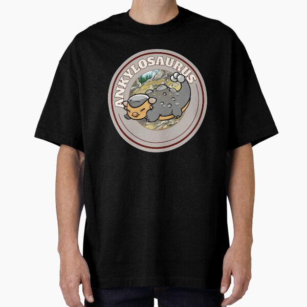 Anky Ankylosaurus Dinosaur Cute Chibi Design Oversized T-Shirt