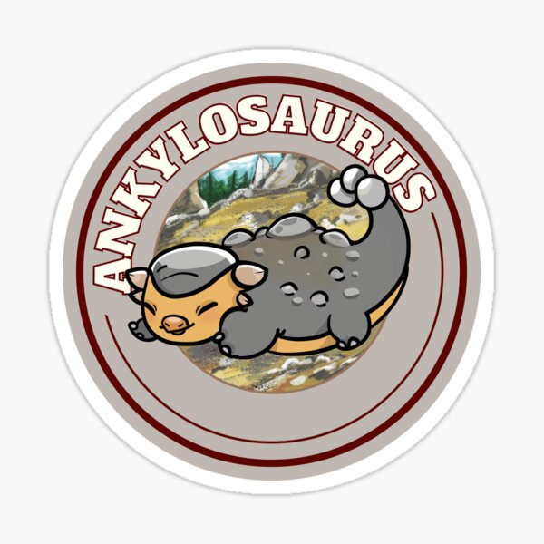 Anky Ankylosaurus Dinosaur Cute Chibi Design Sticker