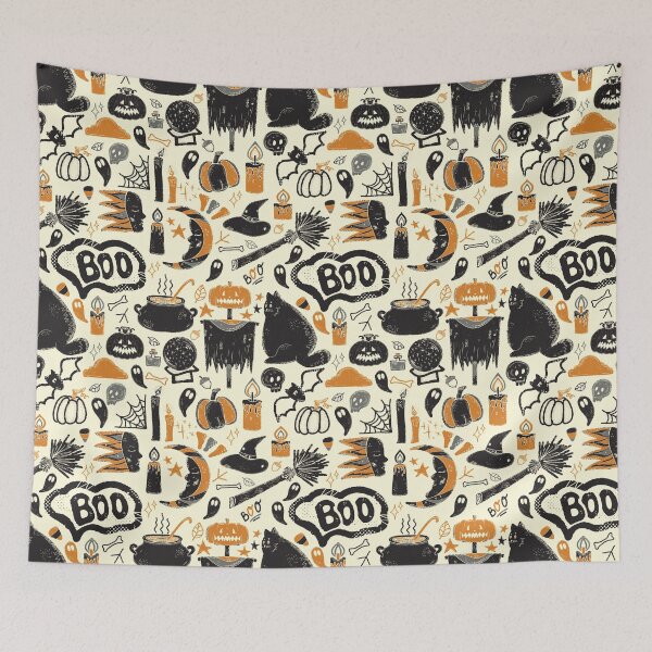 Item preview, Halloween Autumn Mystical Retro Vintage Pattern designed and sold by NayaChu.