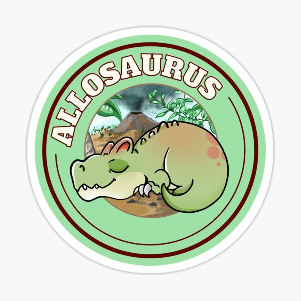 Allosaurus Dinosaur Cute Chibi Design Sticker