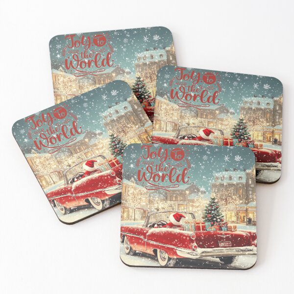 Item preview, Festive Santa Claus in a Classic Christmas Retro Car designed and sold by The Art of Kkatarynka.