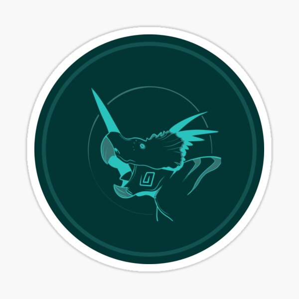 Minimalistic Neon Dinosaur Design Sticker