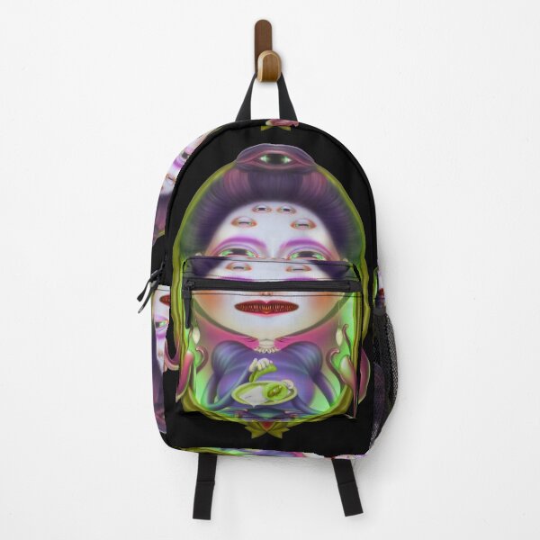 Item preview, portrait of lady monster eating tacos designed and sold by pollosparatodos.