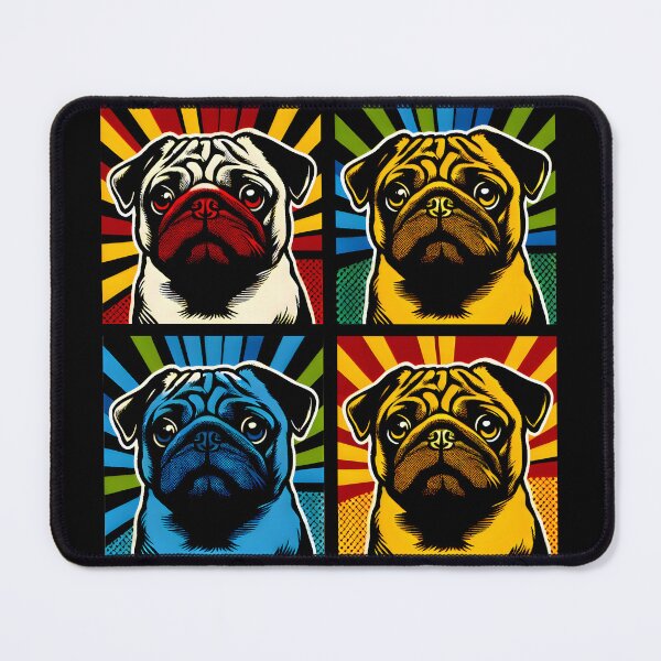 Item preview, Pugs Retro Vintage Dogs Pop Art Panels designed and sold by Itaya Art.