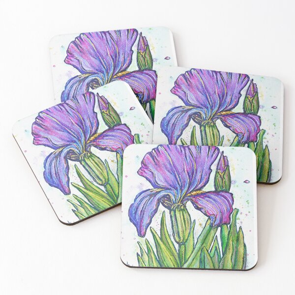 Item preview, Pink and purple iris designed and sold by Ginette Ash.