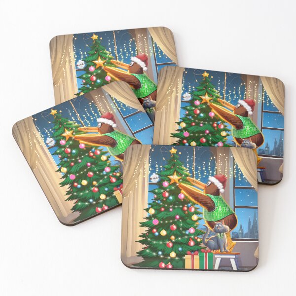 Item preview, Kiwi in London hanging Christmas decorations on the Christmas Tree 2 designed and sold by Mandii Pope.
