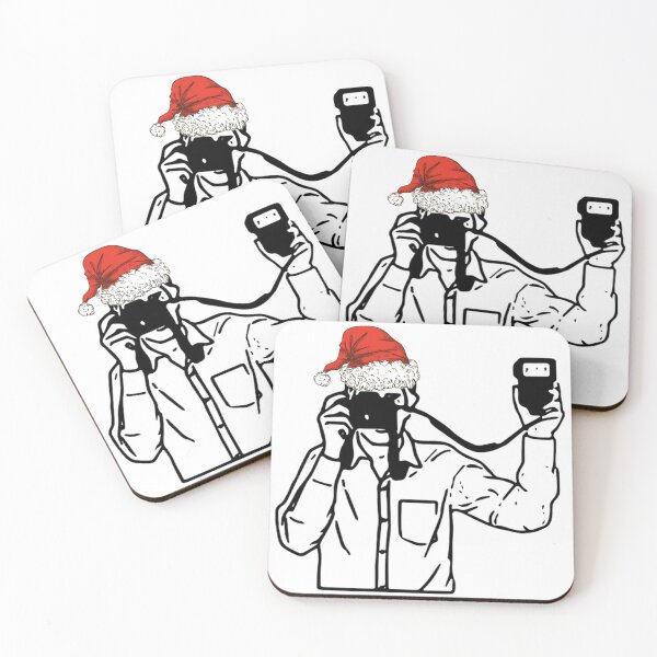 Item preview, CHRISTMAS Photographer with Flash Line Drawing  designed and sold by Film Camera Nerds.