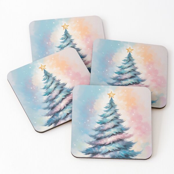 Item preview, Simple Pastel Christmas Tree with Purple Blue Pink Hues designed and sold by FocusChillax.