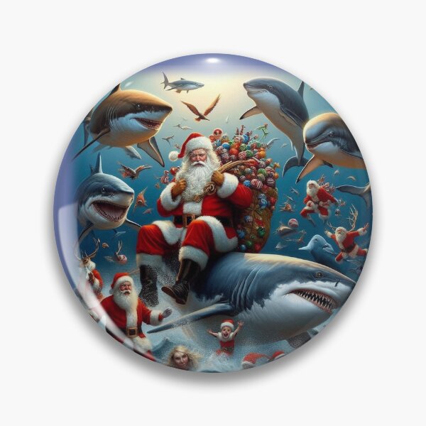 Item preview, Santas and Sharks designed and sold by Wayne Thomson.