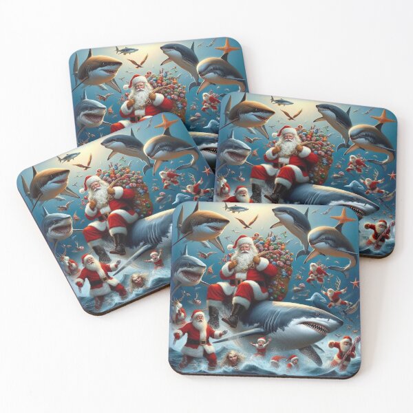 Item preview, Santas and Sharks designed and sold by Wayne Thomson.