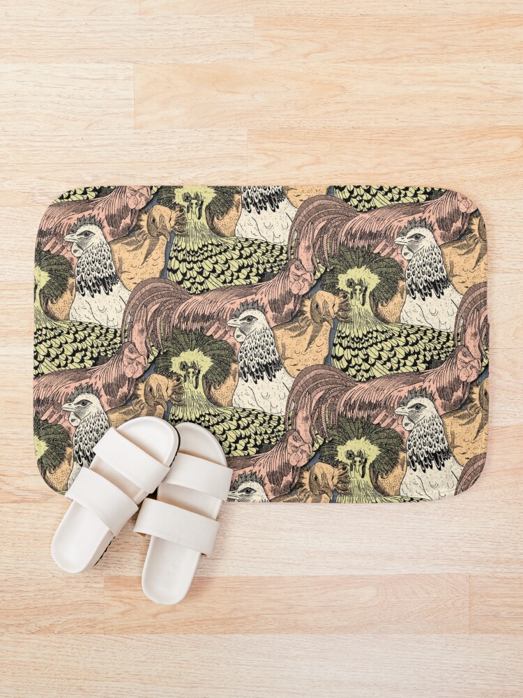 Thumbnail 1 of 6, Bath Mat, Spring Chickens designed and sold by lindseybendat.