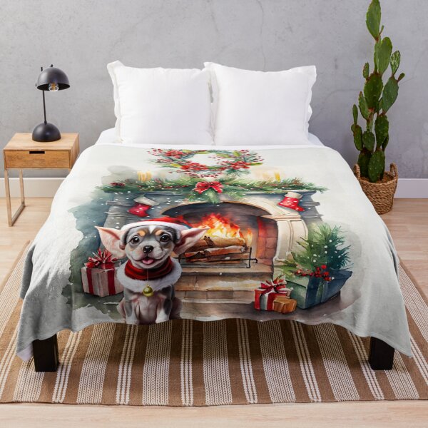 Item preview, CHRISTMAS PUPPY STAYING WARM BY THE FIREPLACE designed and sold by Tammera.