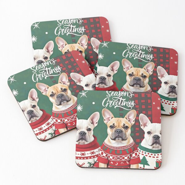 Item preview, CUTE FRENCH BULL DOGS CHRISTMAS SWEATERS SEASONS GREETINGS ART #2 designed and sold by Arts4U.