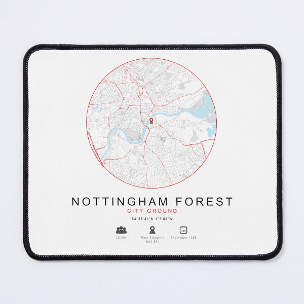 Artikelvorschau, Drucken Sie den Stadtplan - Nottingham Forest FC Historic Home entworfen und verkauft von HNRYdesign.