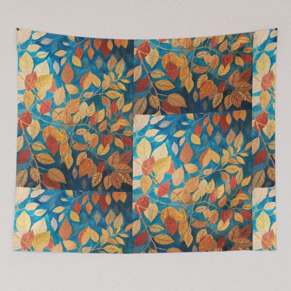 Item preview, Golden autumn leaves watercolour painting  designed and sold by esvb.
