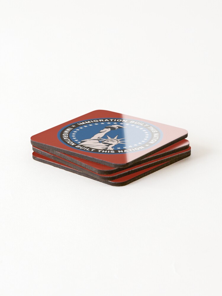 Thumbnail 4 of 5, Coasters (Set of 4), Immigration Built this Nation designed and sold by DesignCollectiv.