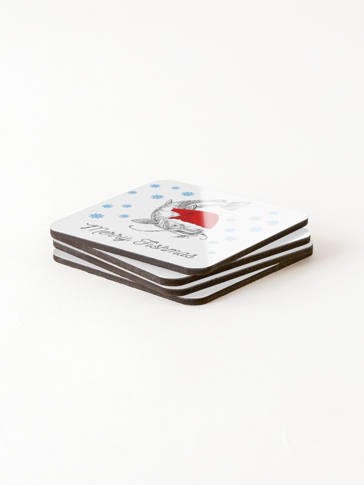 Thumbnail 4 of 5, Coasters (Set of 4), Merry Fishmas designed and sold by R77shop.