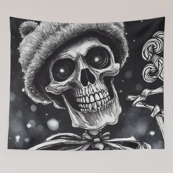 Item preview, Christmas and Holiday Skeleton - Watercolor & Ink 37 designed and sold by KBMediaArt.