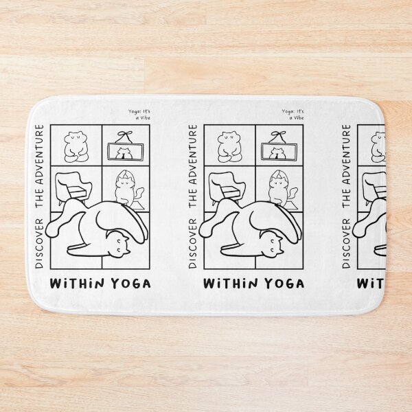 Item preview, "Discover the Adventure Within Yoga" | Yoga Cat Illustration designed and sold by RM-Journey.