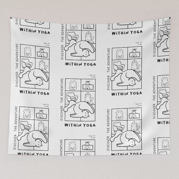 Item preview, "Discover the Adventure Within Yoga" | Yoga Cat Illustration designed and sold by RM-Journey.