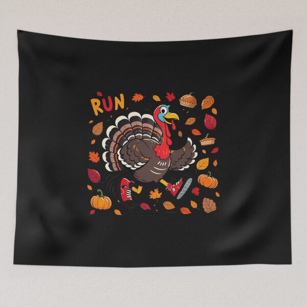 Item preview, Thanksgiving Funny Turkey Run Fall Season designed and sold by Alex Songs.