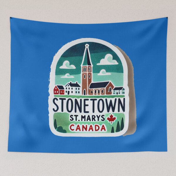 Item preview, Stonetown St. Marys Canada Minimalist Watercolor Sticker,  designed and sold by PaintMeWorld.