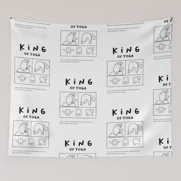 Item preview, “King of Yoga" | Yoga Cat Illustration designed and sold by RM-Journey.
