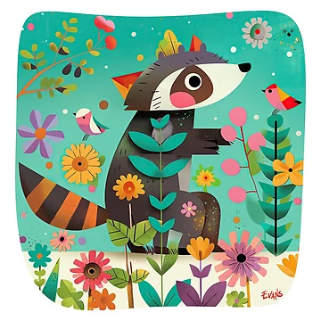 Artwork thumbnail, Giggle Garden - Raccoon Romp by EvansCreative