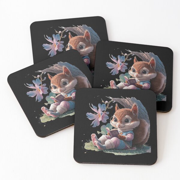 Item preview, Adorable Squirrel Reading Under a Tree Illustration designed and sold by love3617.